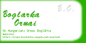 boglarka ormai business card