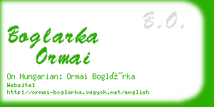 boglarka ormai business card